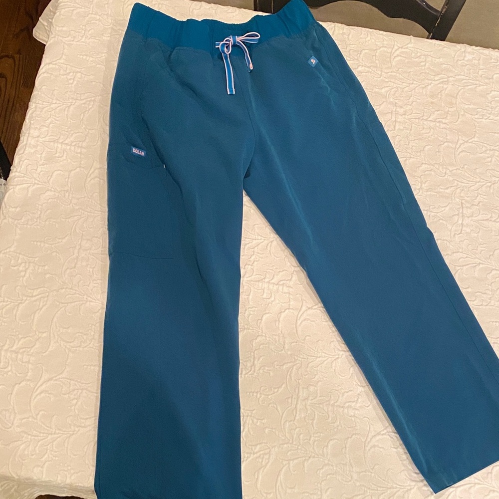 Dolan Caribbean Blue Wide Leg Scrub Pants